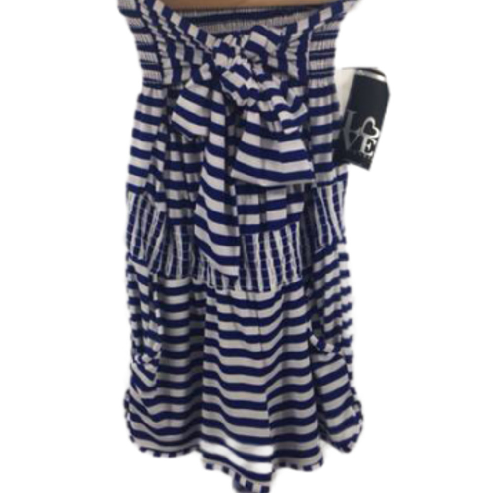 Love Tease White & Blue Striped Jumper Small